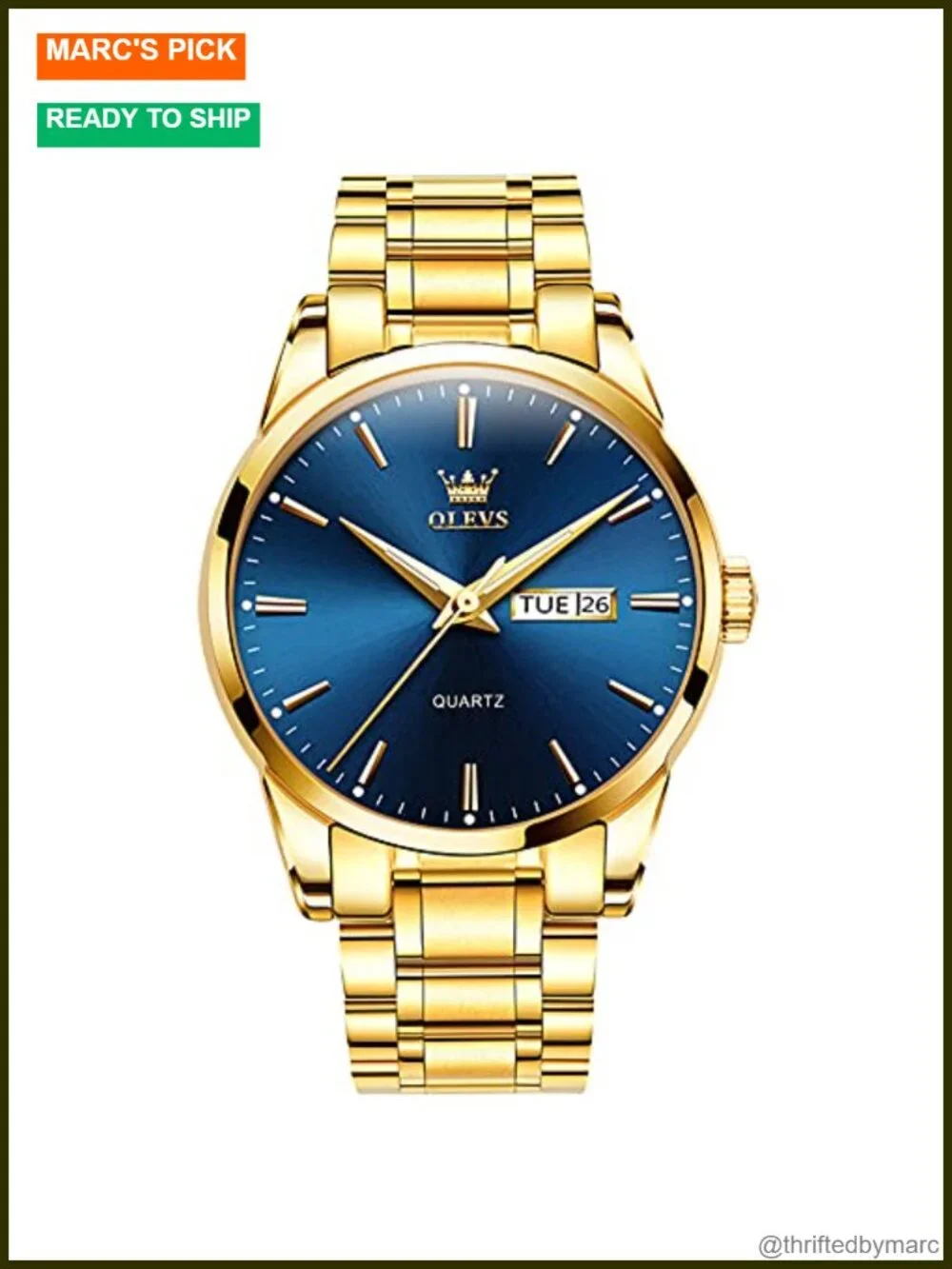 Luxury Stainless Steel Quartz Watch Day Date Luminous Water Resistant